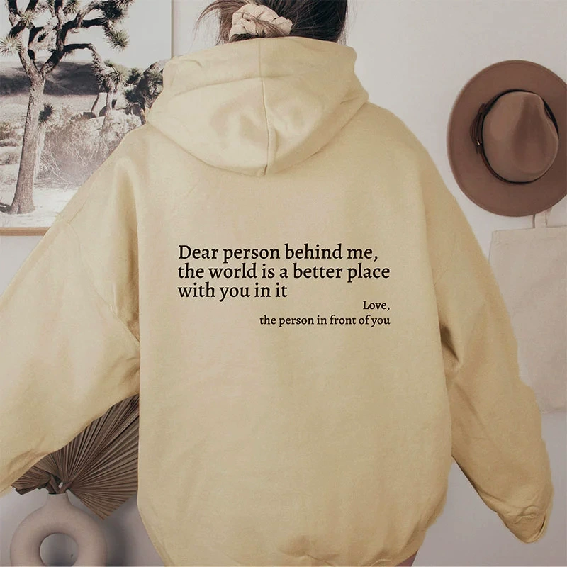 Icone™ DearHoodie: Hættetrøje Med Budskabsprint På For Og Bagside