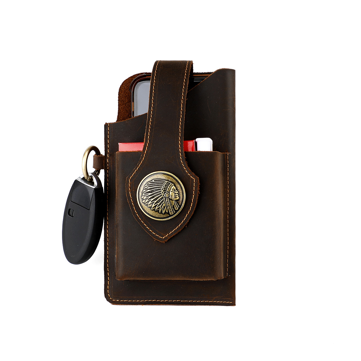 Icone™ BeltPouch: Multifunktionel Læder Vintage Stil Bælte Posec