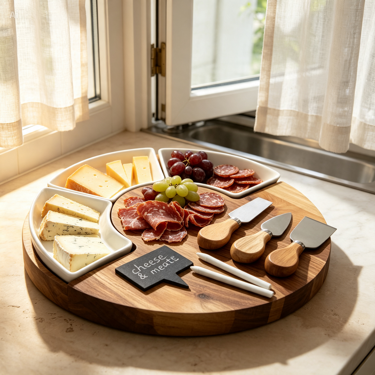 Globetrek° SnackPlatter - Elegant Rundt Komplet Snack Serveringsfad Sæt