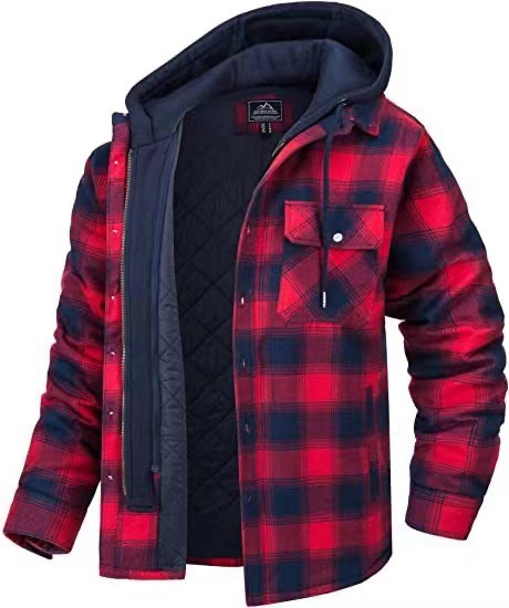 Icone™ PlaidJacket: Herre Stilfuld Huva Lynlås-Op Ternet Jakke