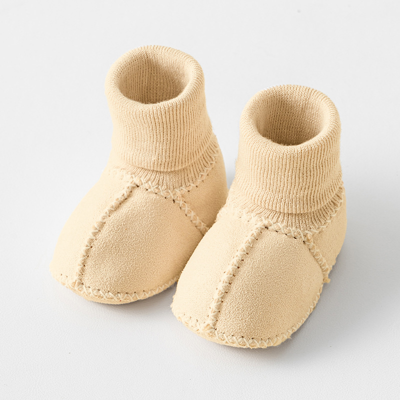 Happy™ InfantSocks 1+1 GRATIS: Elegant Varm Ruskind Krybbe-Sikker Spædbarn Sokker