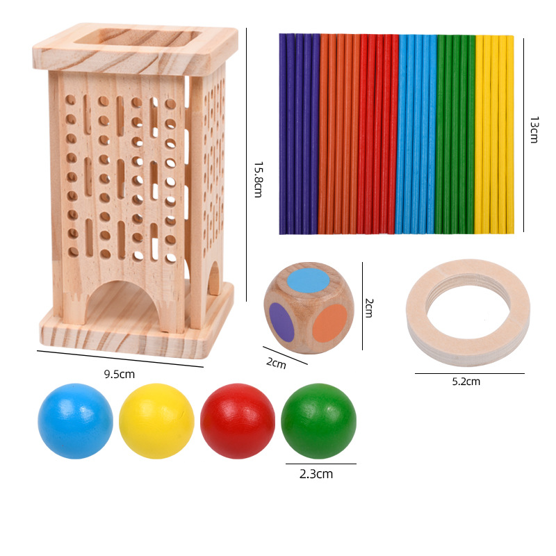 Kletshuts™ StickTower: Klassisk Montessori-Inspireret Stik Tårn Stabling Spil