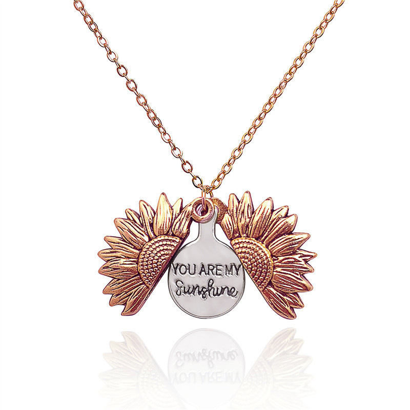 Jewelance™ SunflowerNecklace: "Du Er Min Solstråle" Solsikke Charm Halskæde