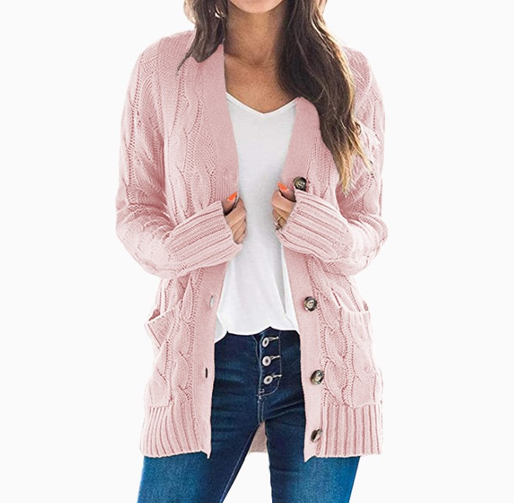 Icone™ KnittedCardigan: Kvinders Hyggelig Lang Strikket Cardigan