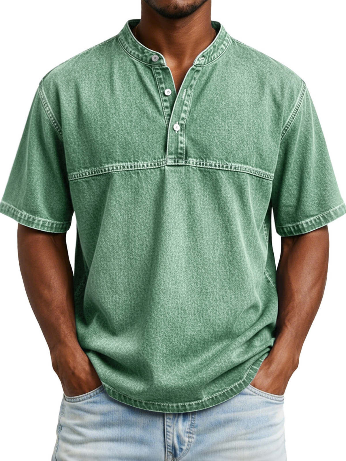 Icone™ SummerShirt: Åndbar Vintage Stil Herresommer Skjorte