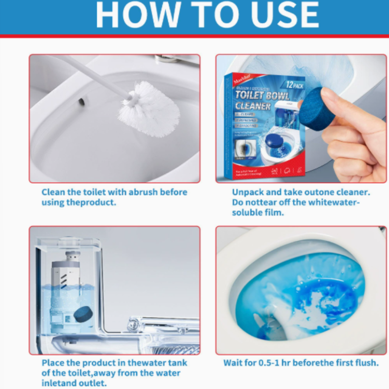 Cleaner Pro° ToiletTablets: Automatisk Drop-In Toiletrens Tabletter