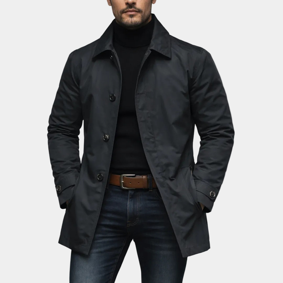 Icone™ TrenchCoat - Elegant Stilfuld Herre Mid-Længde Trench Frakke