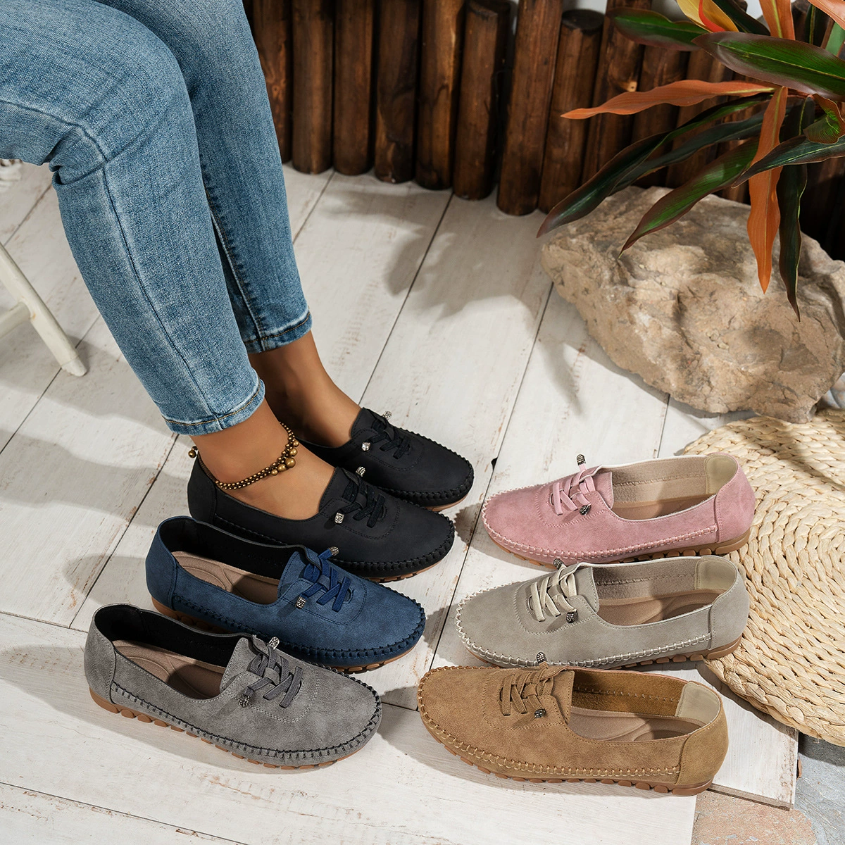 Happy™ BoatShoes: Præmie Komfort Smutte-På Moccasin Båd Sko