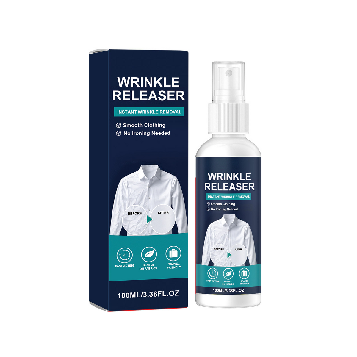 WrinkleSpray 1+1 GRATIS: Sikker Formel Øjeblikkelig Tøjkrøllefjerner Spray
