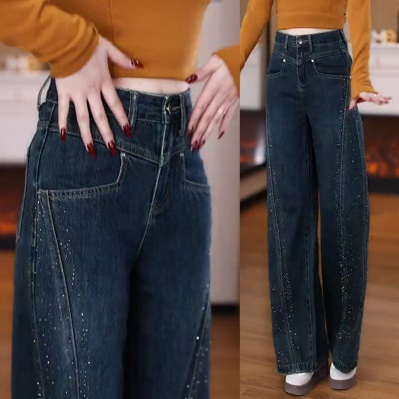 Icone™ GlitterPants: Alsidige Hverdagstøj Denim Glitter Bukser