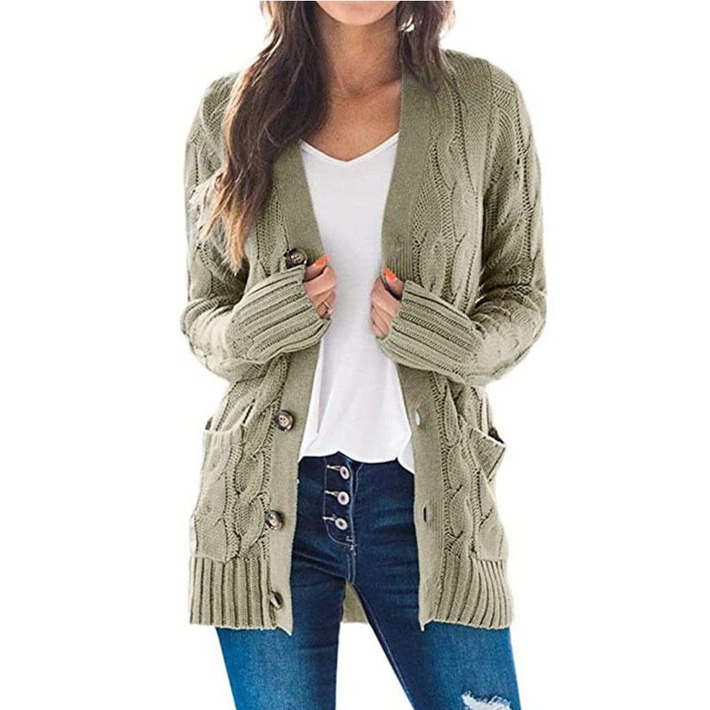 Icone™ KnittedCardigan: Kvinders Hyggelig Lang Strikket Cardigan