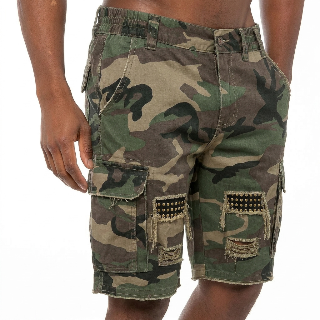 Icone™ CamoShorts: Casual Camouflage Cargo Sommerstil Shorts Til Mænd