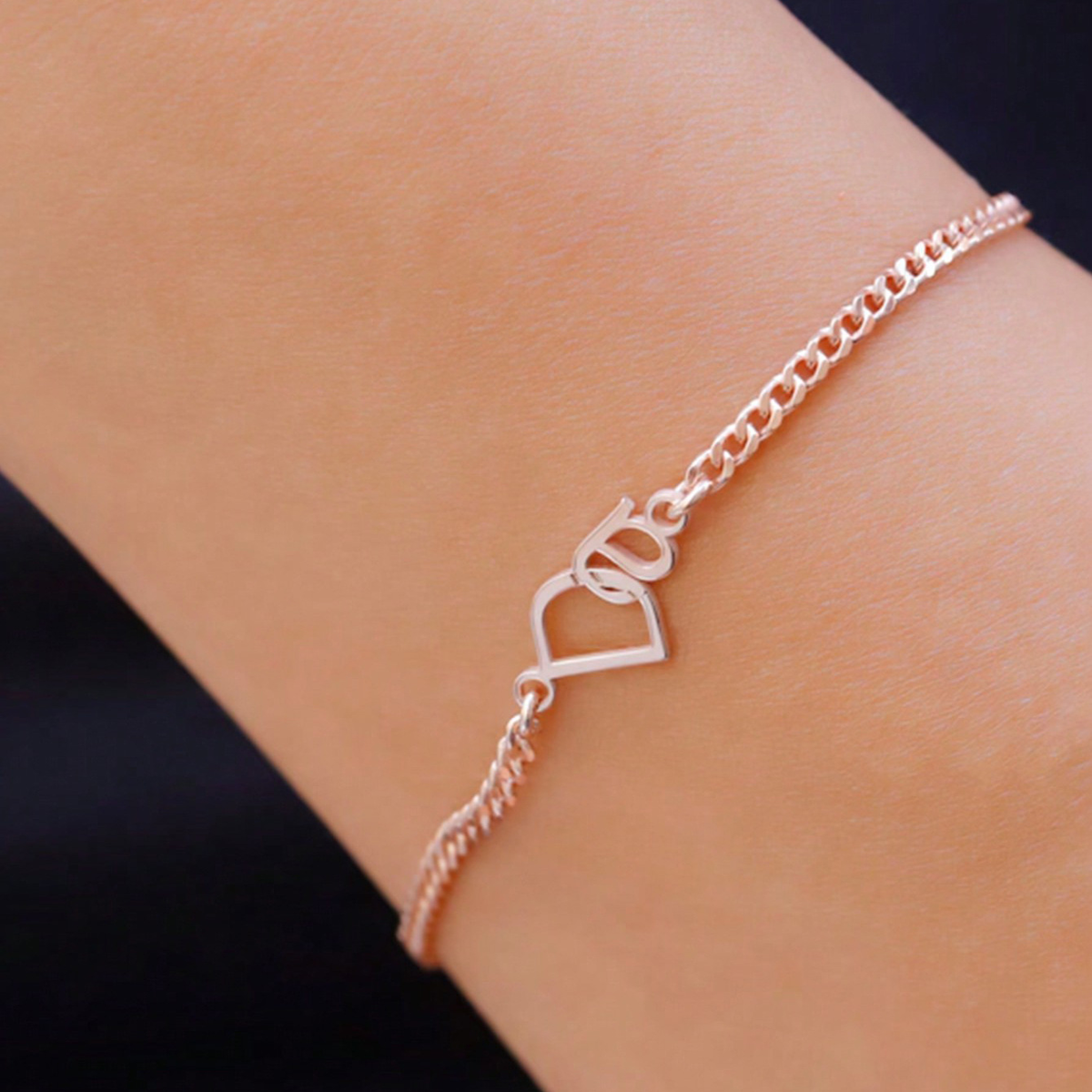 Jewelance™ InterlockingInitials - Tilpasset To Initialer Sammenflettet Modearmbånd