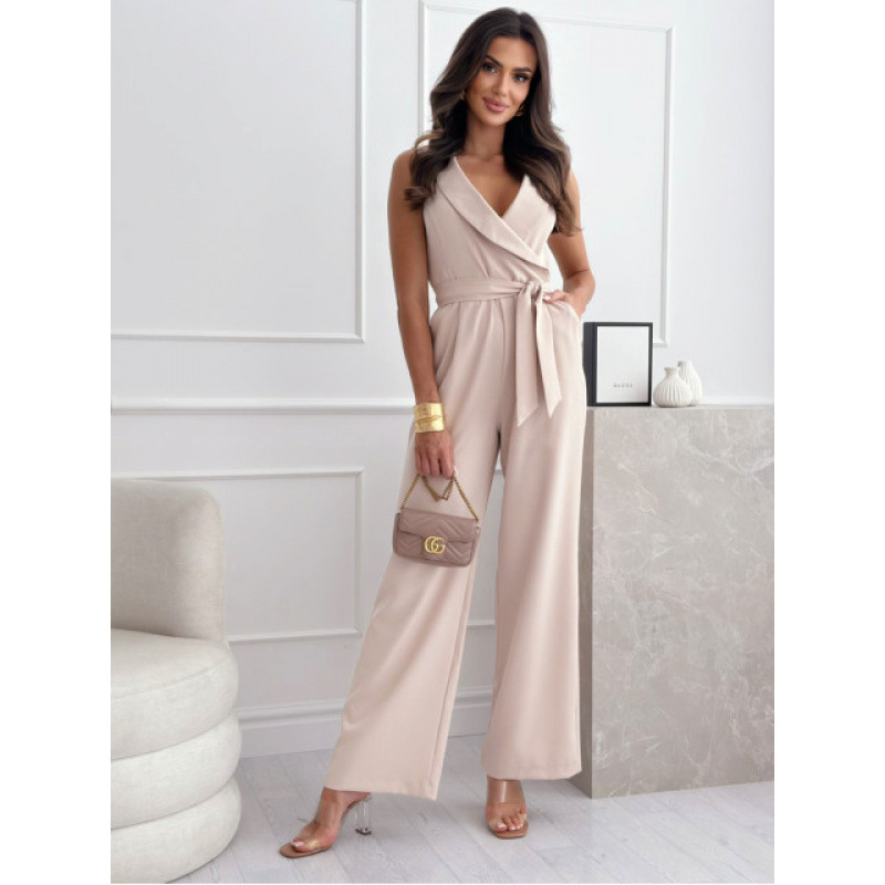 Icone™ ElegantJumpsuit: Kvinders Ærmeløs Bånd-Talje Elegant Jumpsuit