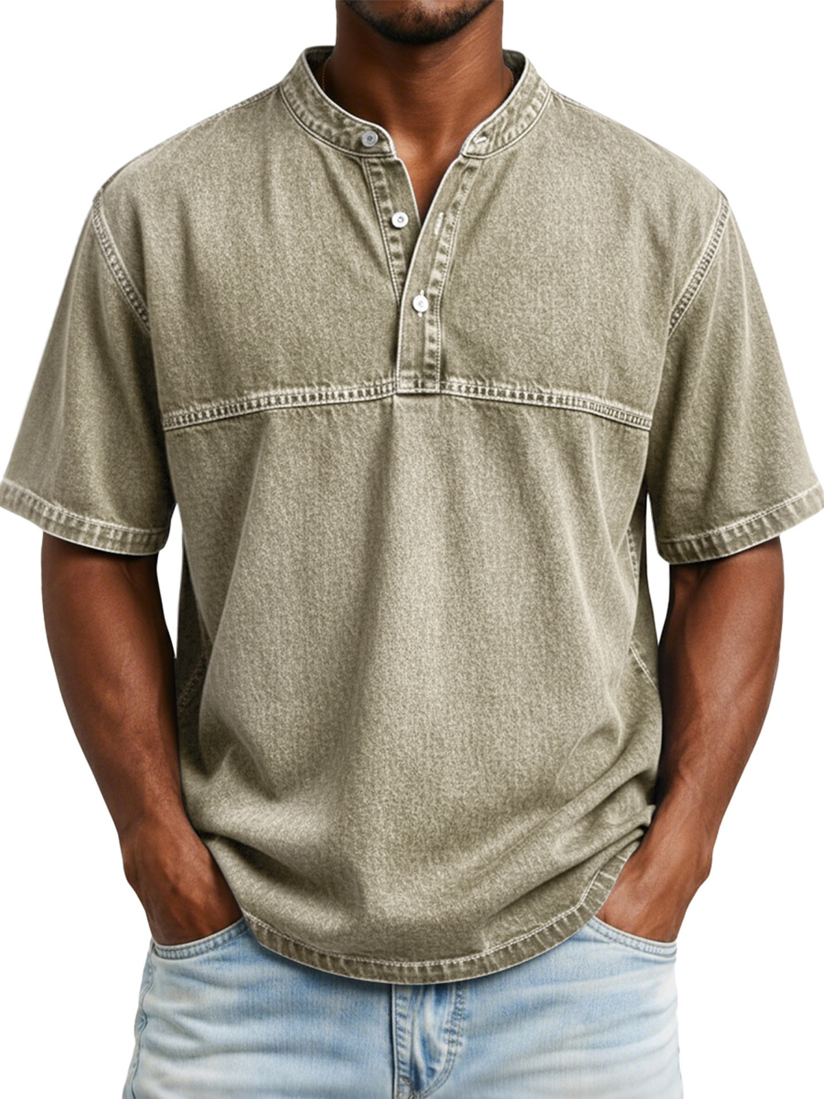 Icone™ SummerShirt: Åndbar Vintage Stil Herresommer Skjorte