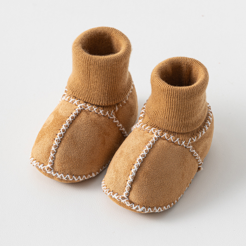 Happy™ InfantSocks 1+1 GRATIS: Elegant Varm Ruskind Krybbe-Sikker Spædbarn Sokker