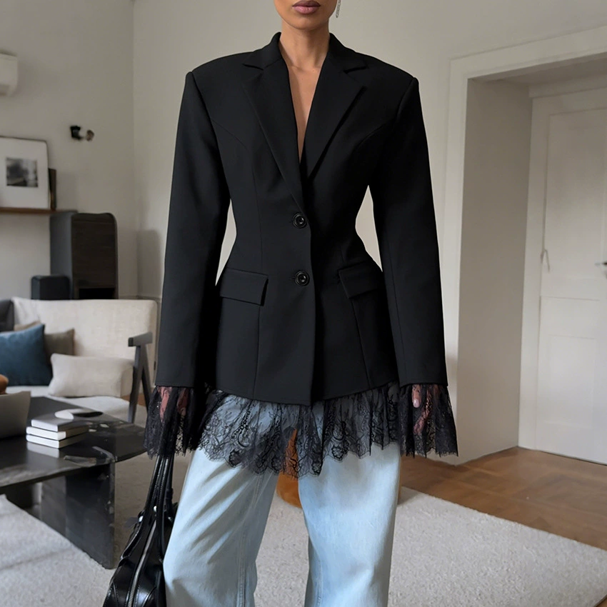 Icone™ LuxuryBlazer: Kvinders Blonder Dobbelt-Revers Luksus Blazer