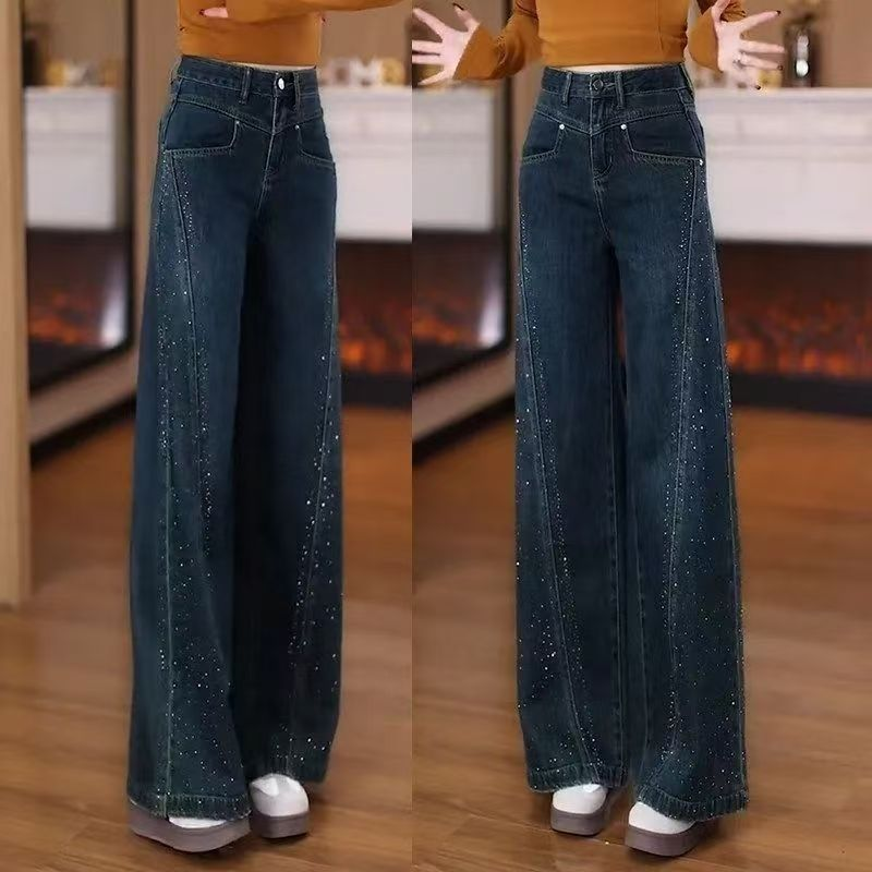Icone™ GlitterPants: Alsidige Hverdagstøj Denim Glitter Bukser