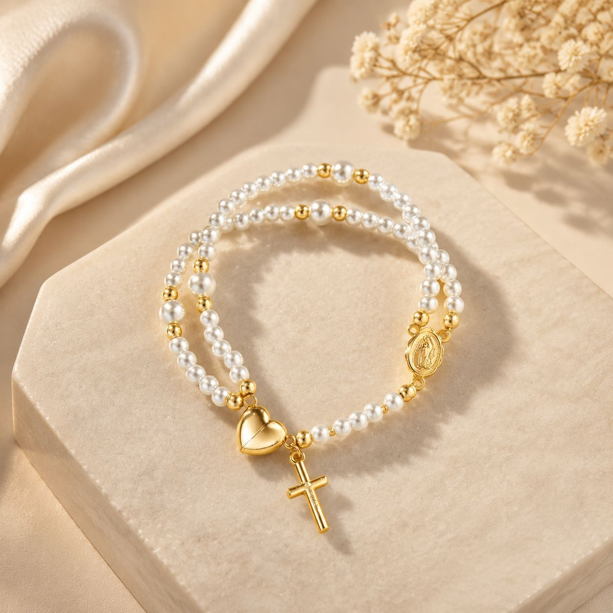 Jewelance™ RosaryBracelet 1+1 GRATIS: Magnetisk Lukning Klassisk Rosenkransarmbånd