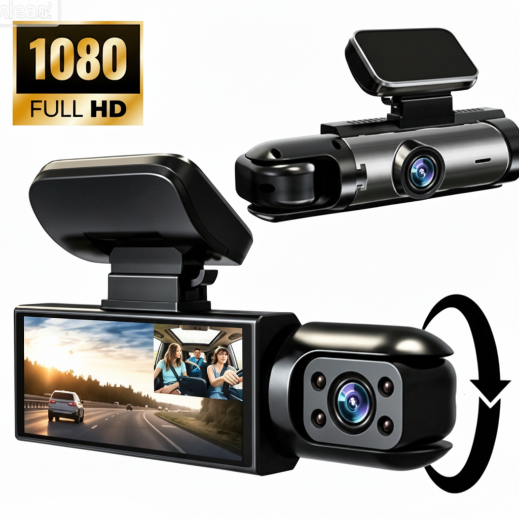 DashCamera - Køretøjsikkerhed Dashboard Dobbelt Linse Video Kamera Optager