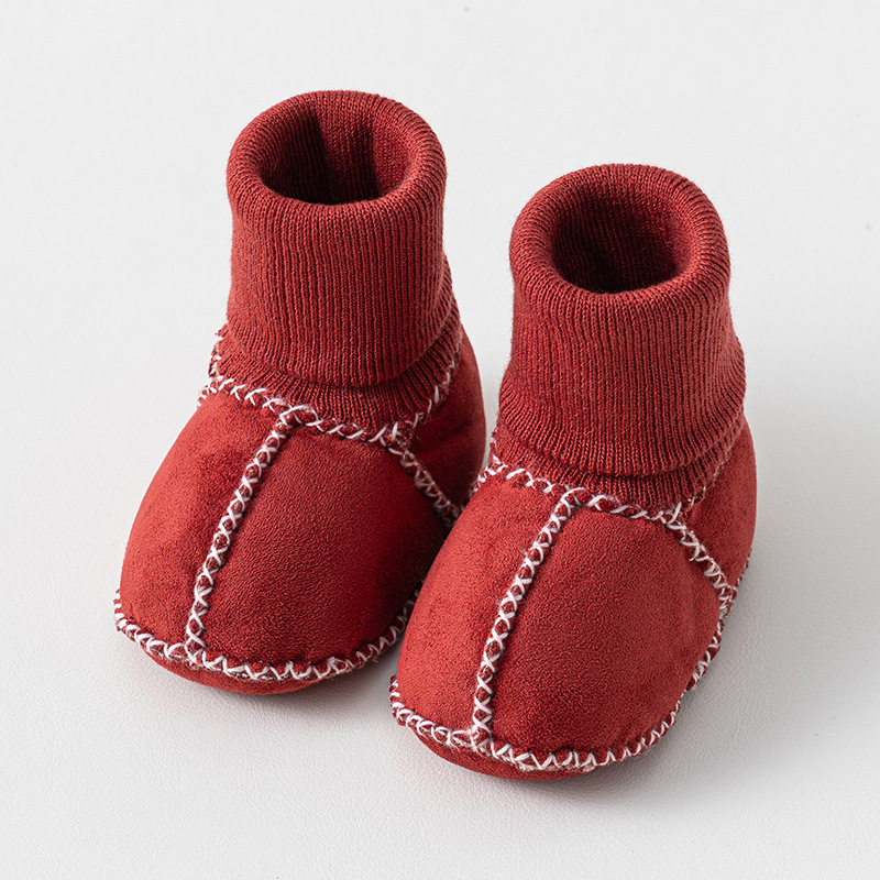 Happy™ InfantSocks 1+1 GRATIS: Elegant Varm Ruskind Krybbe-Sikker Spædbarn Sokker
