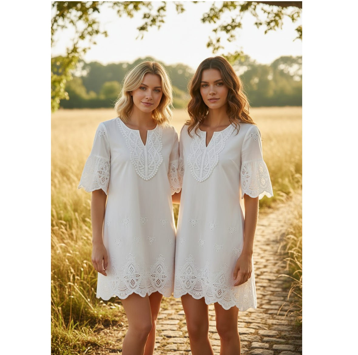 Icone™ WhiteDress: Casual Elegant Hvid Midi Sommerkjole Til Kvinder