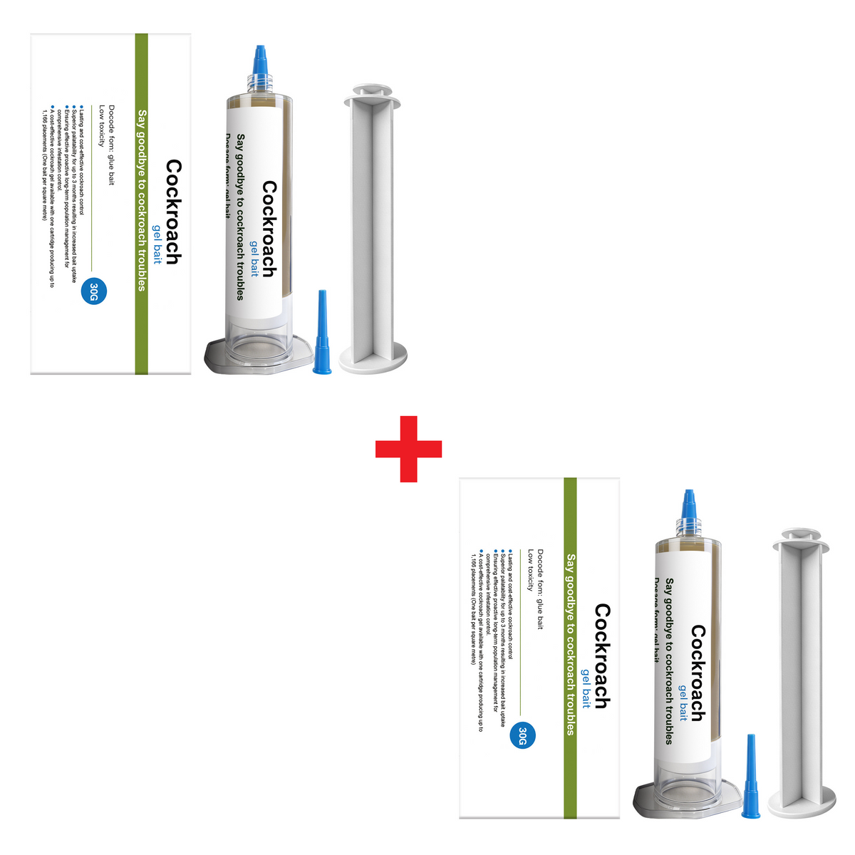 CockroachBait 1+1 GRATIS - Kraftfuld Kakerlakdræber Lokkemad Gel