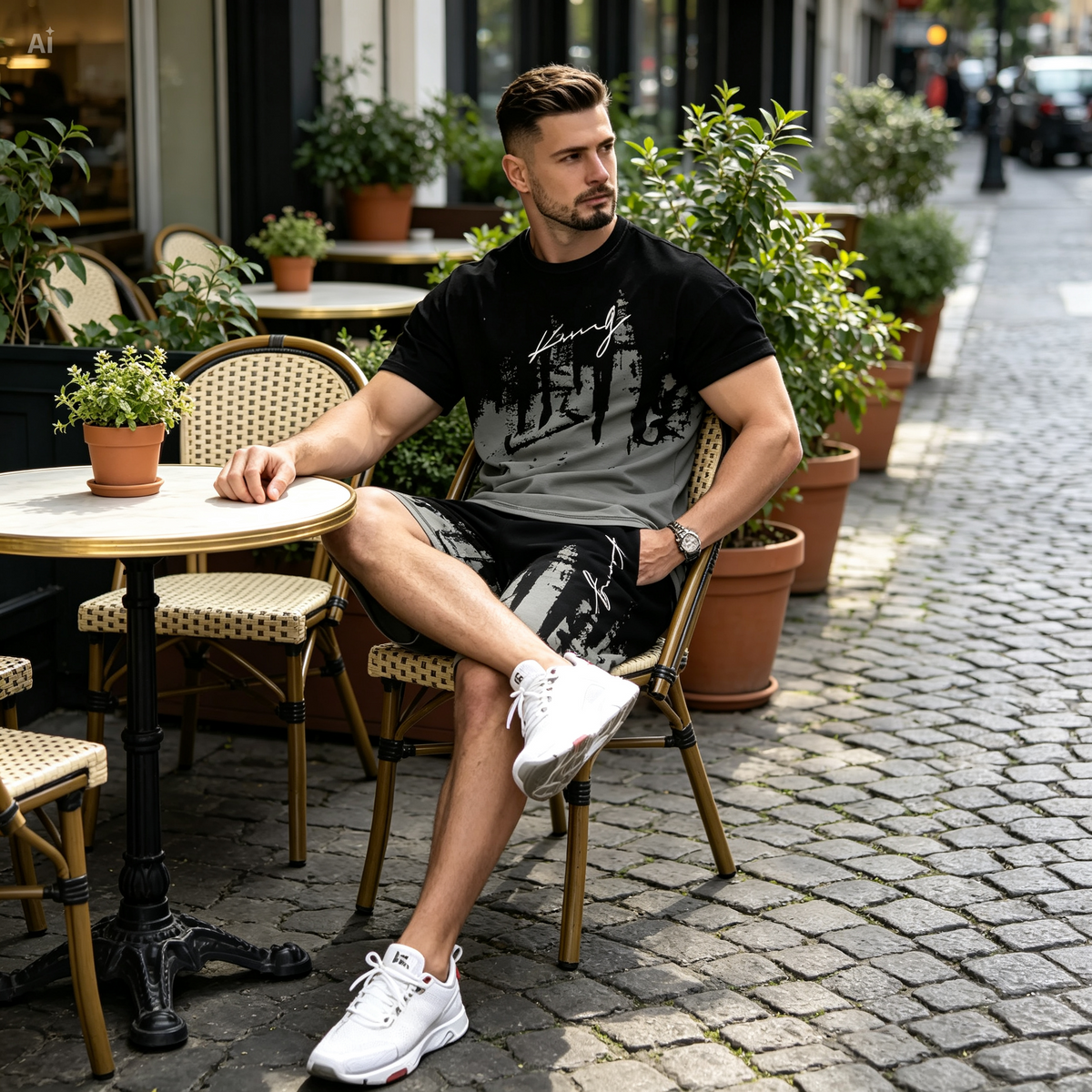 Icone™ ModernSet - Mænds Unikke Print Moderne Stil Matchende Sæt