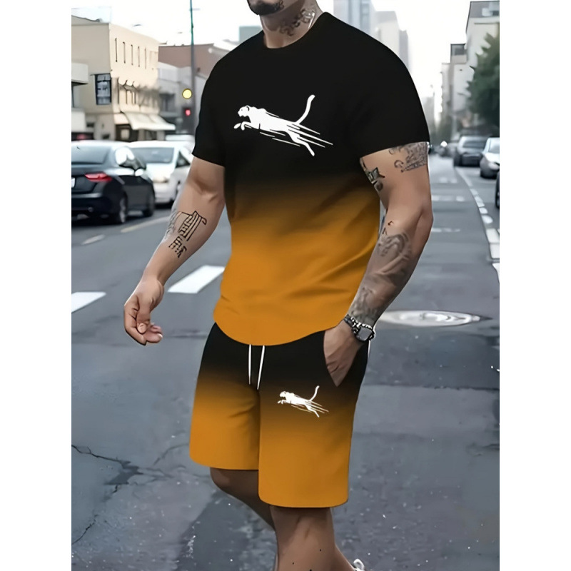 Icone™ StreetwearOutfit - Afslappet Streetwear To-Dels Outfit Sæt Til Mænd