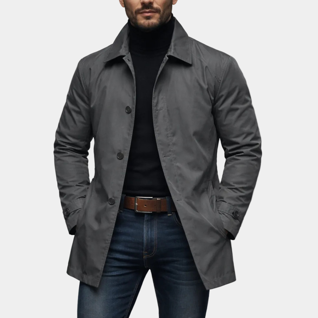 Icone™ TrenchCoat - Elegant Stilfuld Herre Mid-Længde Trench Frakke