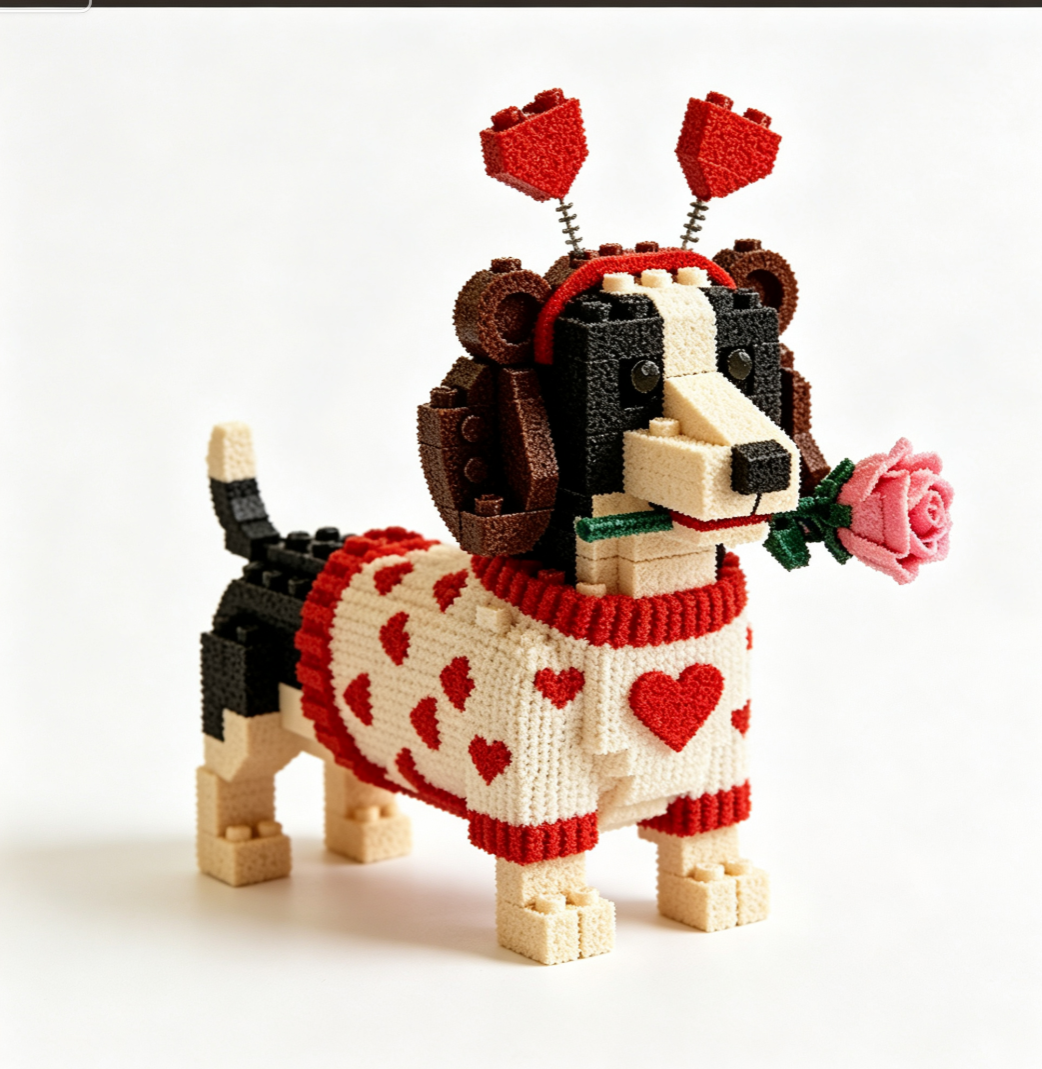 Kletshuts™ DachshundBlocks - Miniature DIY Dachshund Bygge Sæt