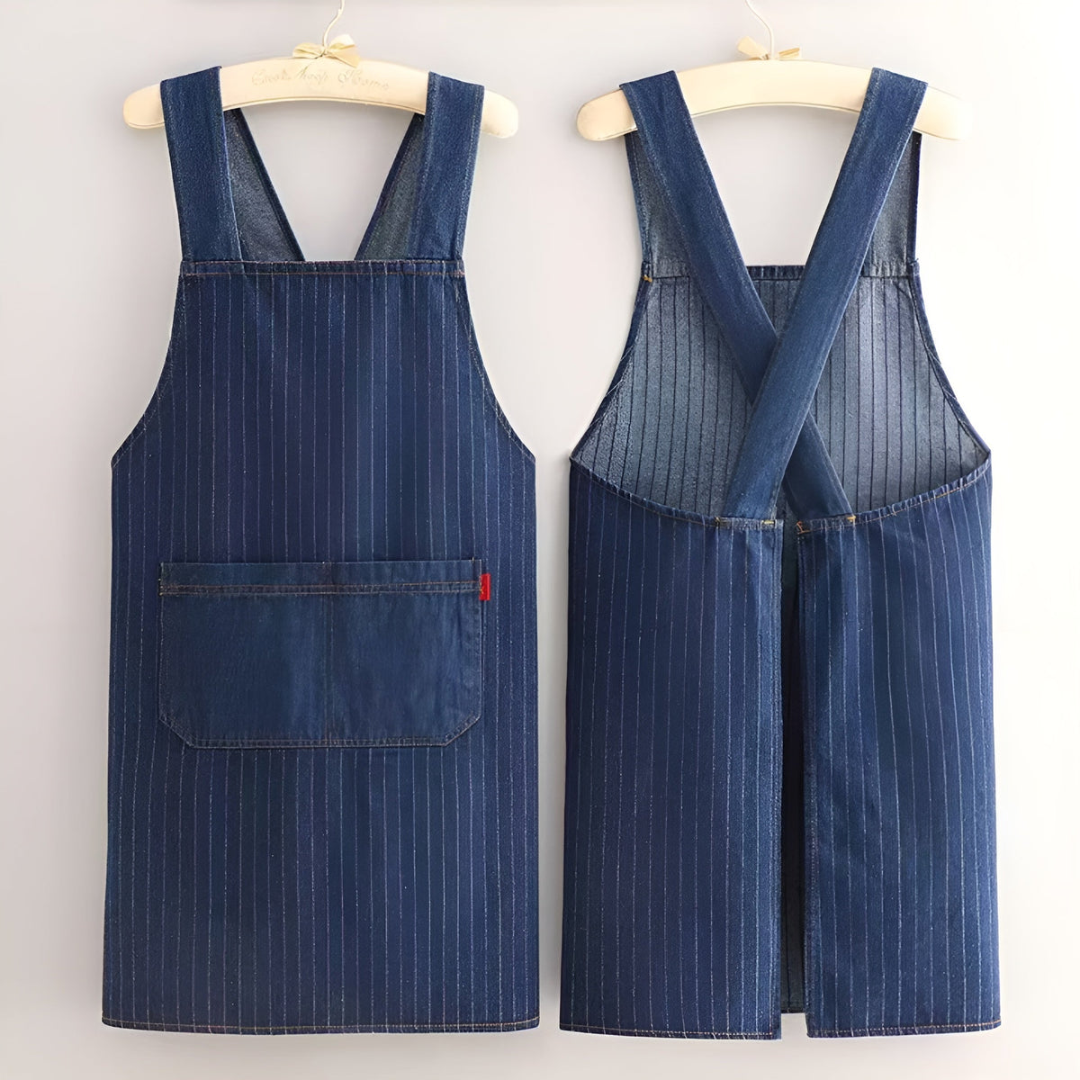 Icone™ DenimApron: Stilfuldt Komfortabelt Cross-Back Denimforklæde