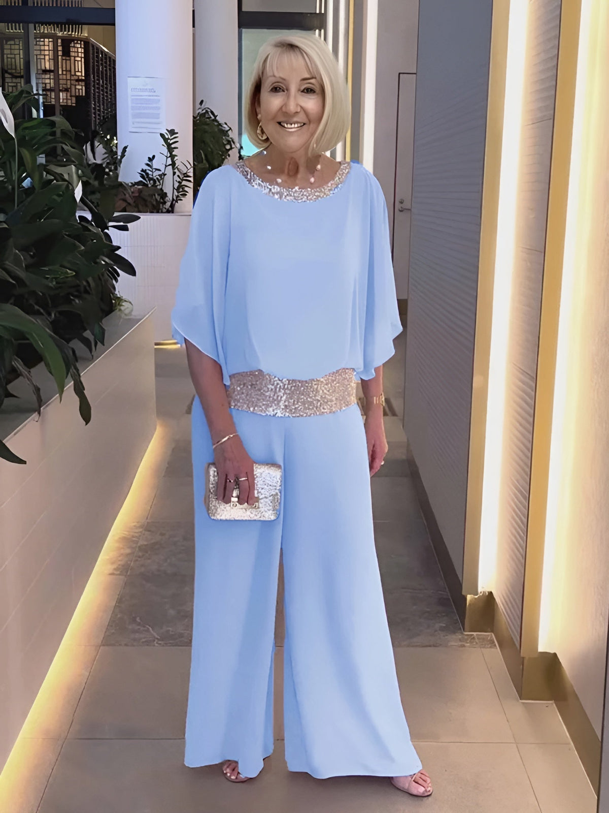 Icone™ LuxurySet: Elegant To-Delt Glitrende Luksus Sæt