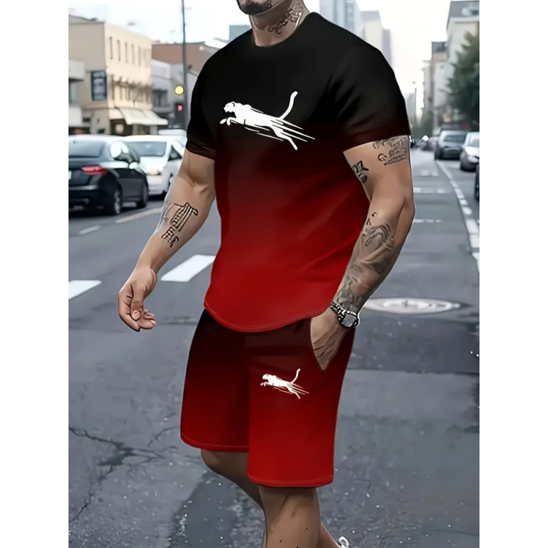 Icone™ StreetwearOutfit - Afslappet Streetwear To-Dels Outfit Sæt Til Mænd