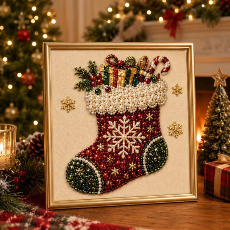 Kletshuts™ ChristmasCraft - DIY Elegant Perler Julepynt Væg Dekoration