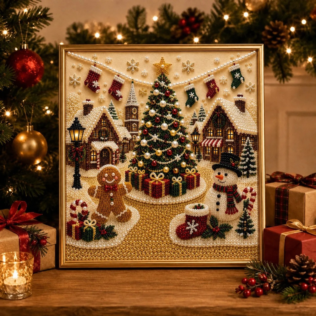 Kletshuts™ ChristmasCraft - DIY Elegant Perler Julepynt Væg Dekoration