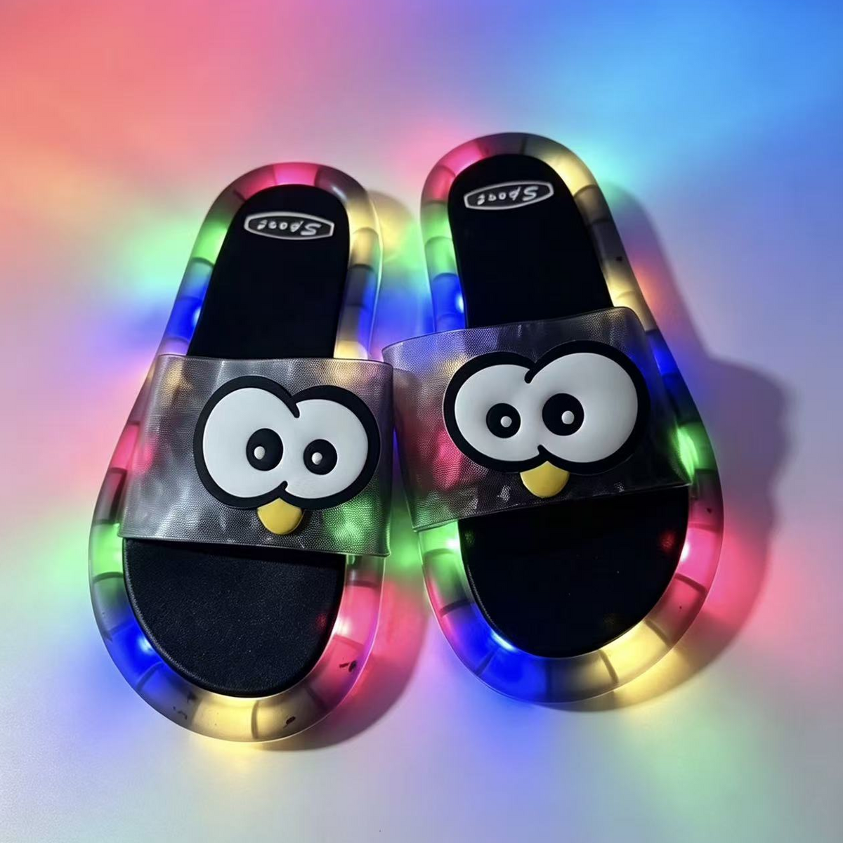 Happy™ FlashingSlippers: Blinkende Farverige Lygter Komfortable Hjemmesko