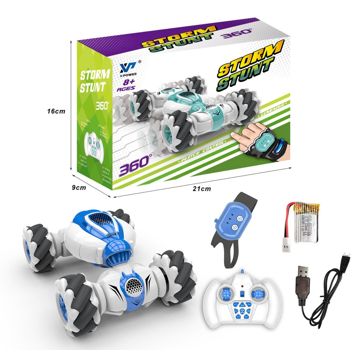 Kletshuts™ SpinningCar: 4WD Terrængående Dobbelt Kontrol Tilstand Stunt Spindende Bil