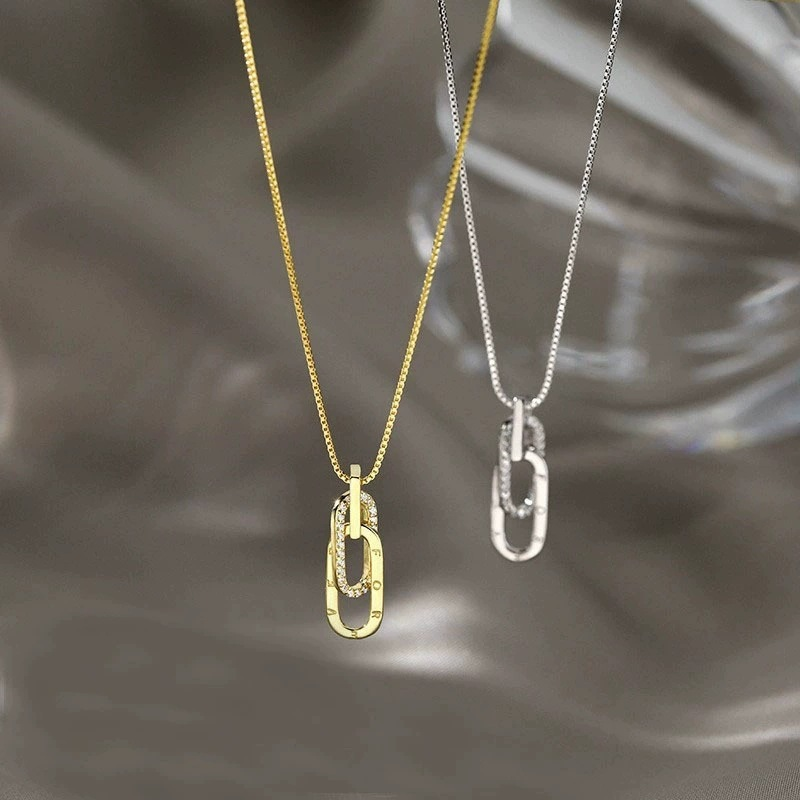 Jewelance™ InterlockingNecklace 1+1 GRATIS: Forever Link Sammenkoblet Vedhæng Mode Halskæde