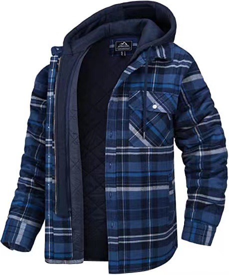 Icone™ PlaidJacket: Herre Stilfuld Huva Lynlås-Op Ternet Jakke