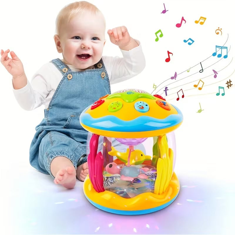Kletshuts™ MusicCarousel: Farverig Roterende Interaktiv Magisk Musik Karrusel