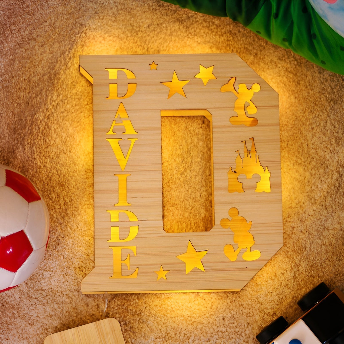 Ledsen™ LetterLamp: Personlig Bogstav Træ Nattelys