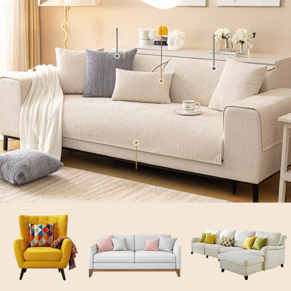 Globetrek° SofaCover – Elegant Holdbar Premium Stoff Sofa Betræk
