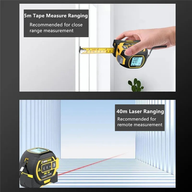 InfralaserTape - 3-In-1 Infrarød Laser Bånd Mål