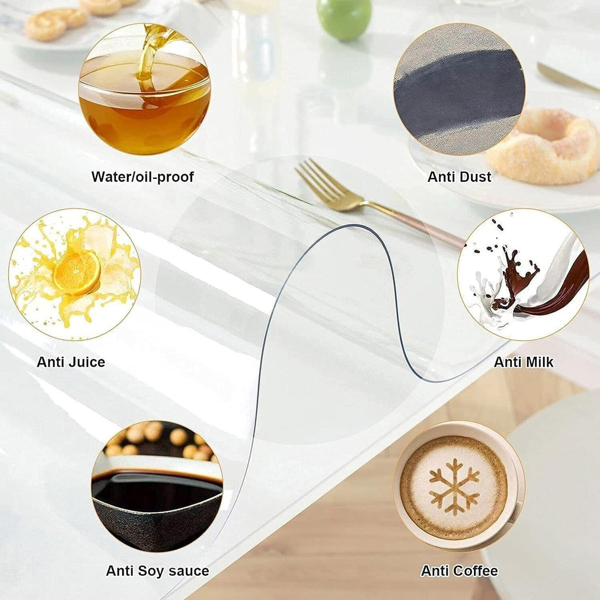 Globetrek° TableMat: Moderne Spisebord Transparent Mat Beskytter