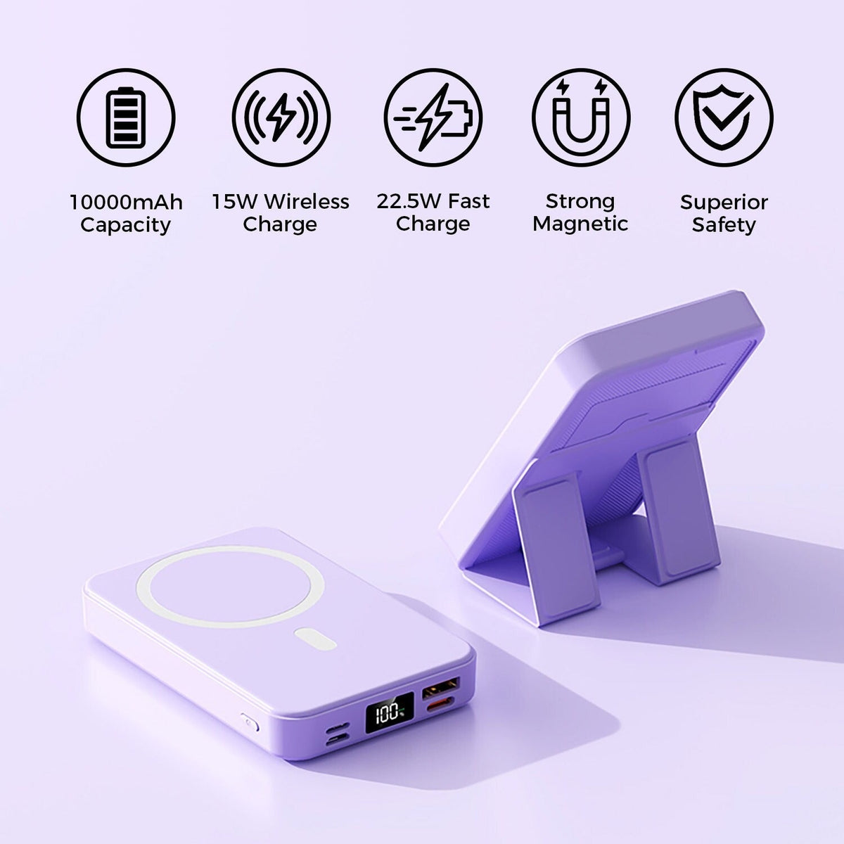 GoCharge: Magnetisk Trådløs Bærbar Hurtig Opladnings Power Bank