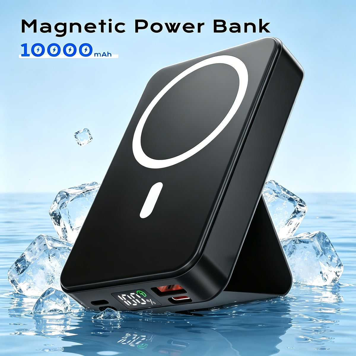 GoCharge: Magnetisk Trådløs Bærbar Hurtig Opladnings Power Bank