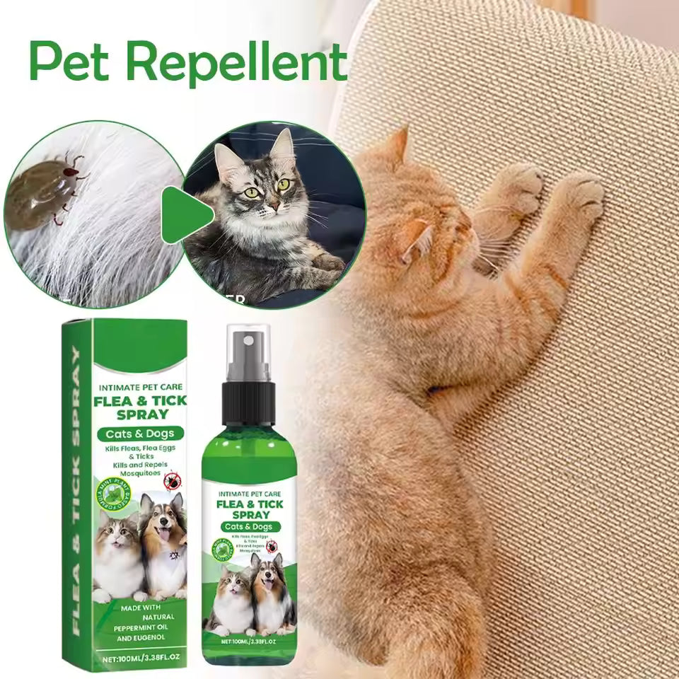 DogCatFri™ PetCare: Mildt, Let At Bruge Hurtigt Lopper- Og Flåtspray Dyrepleje