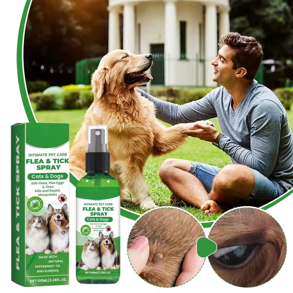 DogCatFri™ PetCare: Mildt, Let At Bruge Hurtigt Lopper- Og Flåtspray Dyrepleje