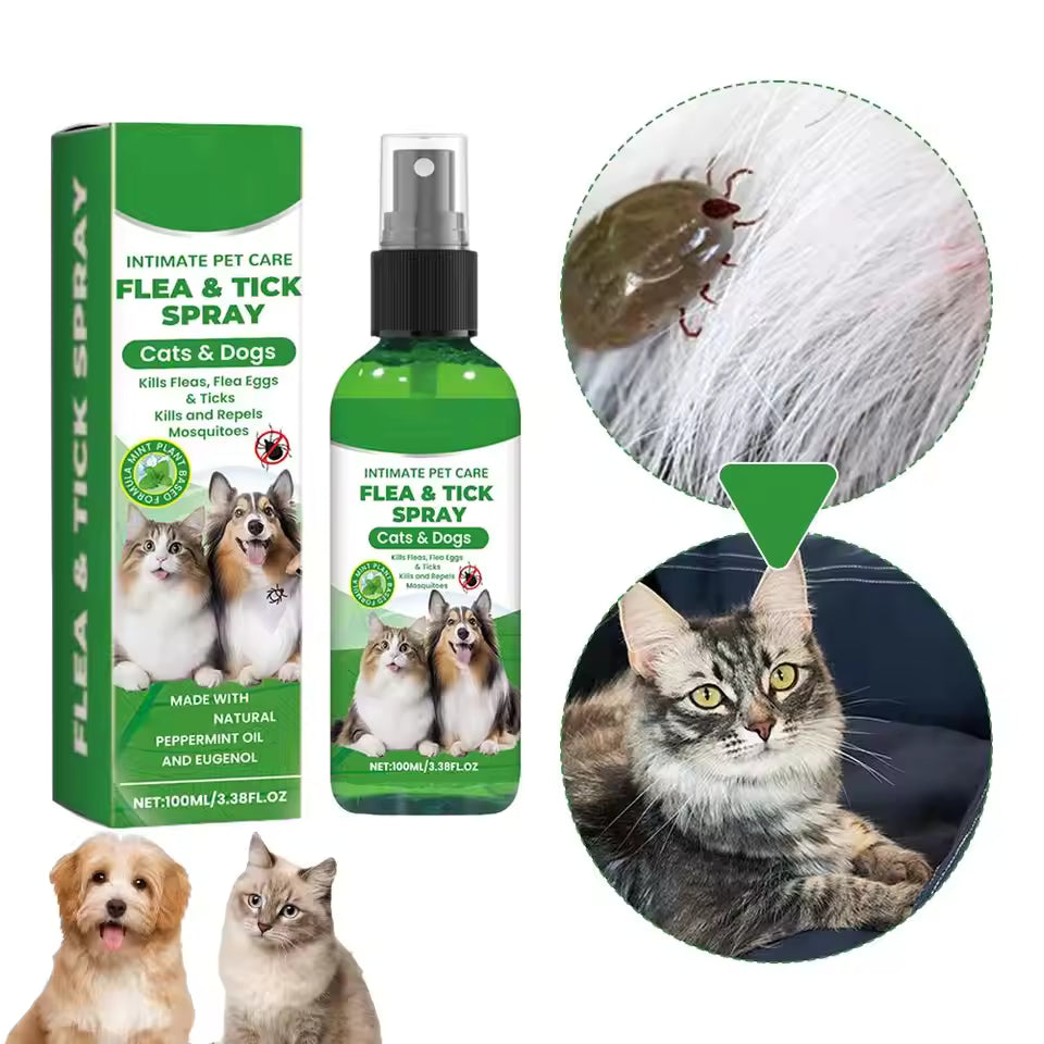 DogCatFri™ PetCare: Mildt, Let At Bruge Hurtigt Lopper- Og Flåtspray Dyrepleje
